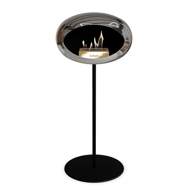 Steel High Dome Portable Fireplace - Chromed Silver