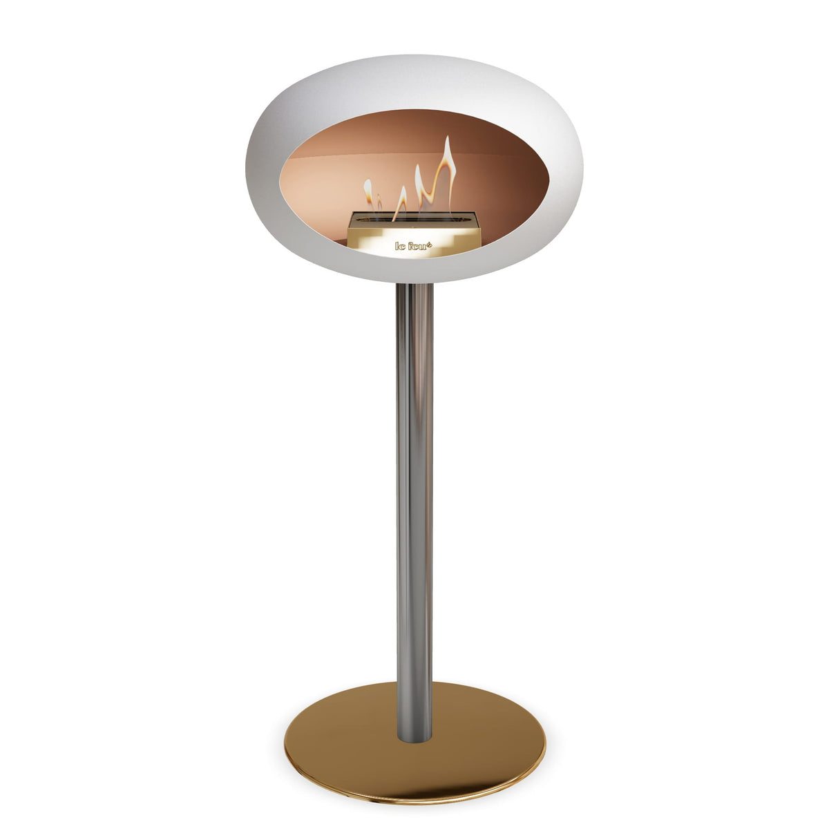 Steel High Dome Portable Fireplace - White