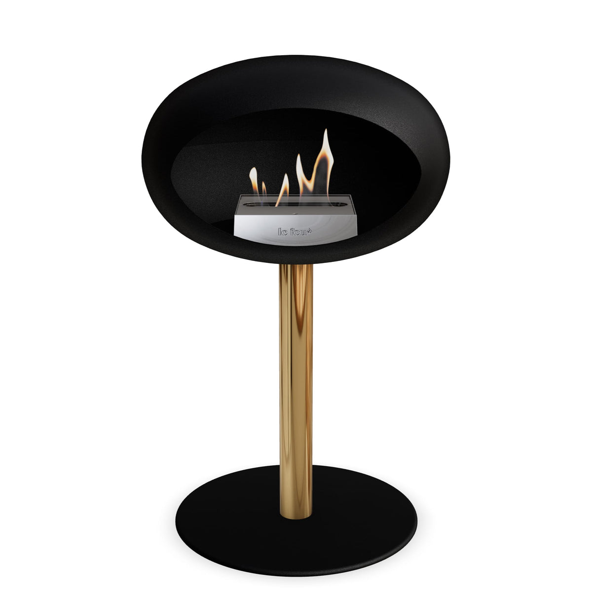 Steel Low Dome Portable Fireplace - Black