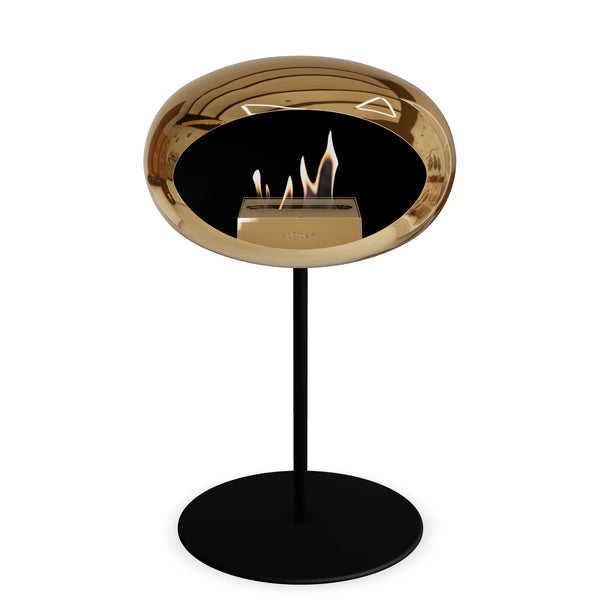 Steel Low Dome Portable Fireplace - Chrome Rose Gold