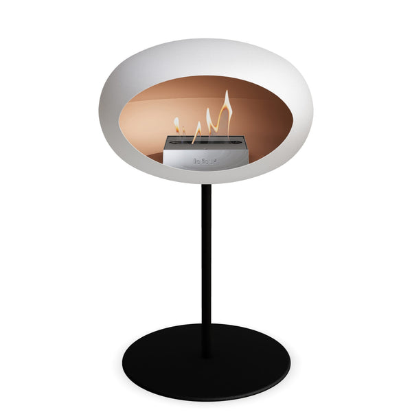 Steel Low Dome Portable Fireplace - White