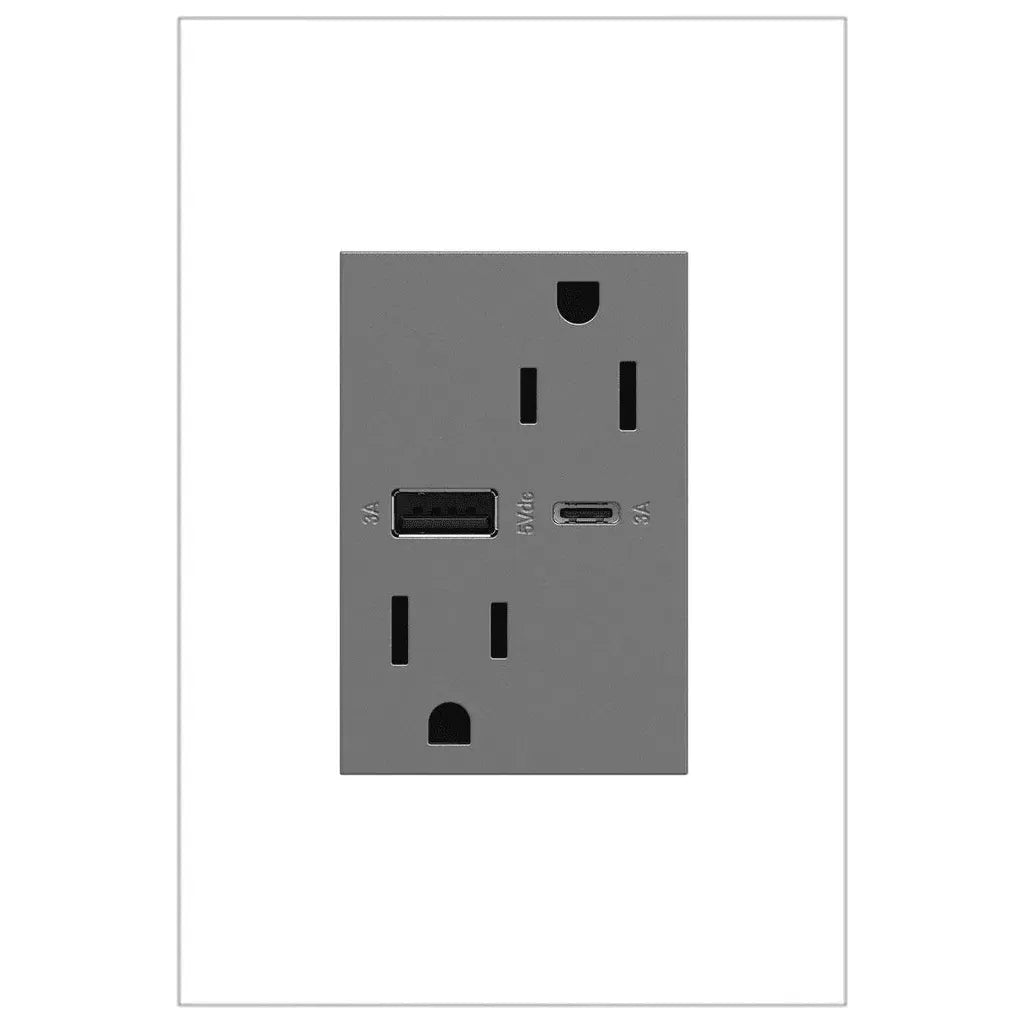 Legrand - adorne® 15A Tamper-Resistant Ultra-Fast USB Type A/C Outlet - ARTRUSB156ACM4 | Montreal Lighting & Hardware