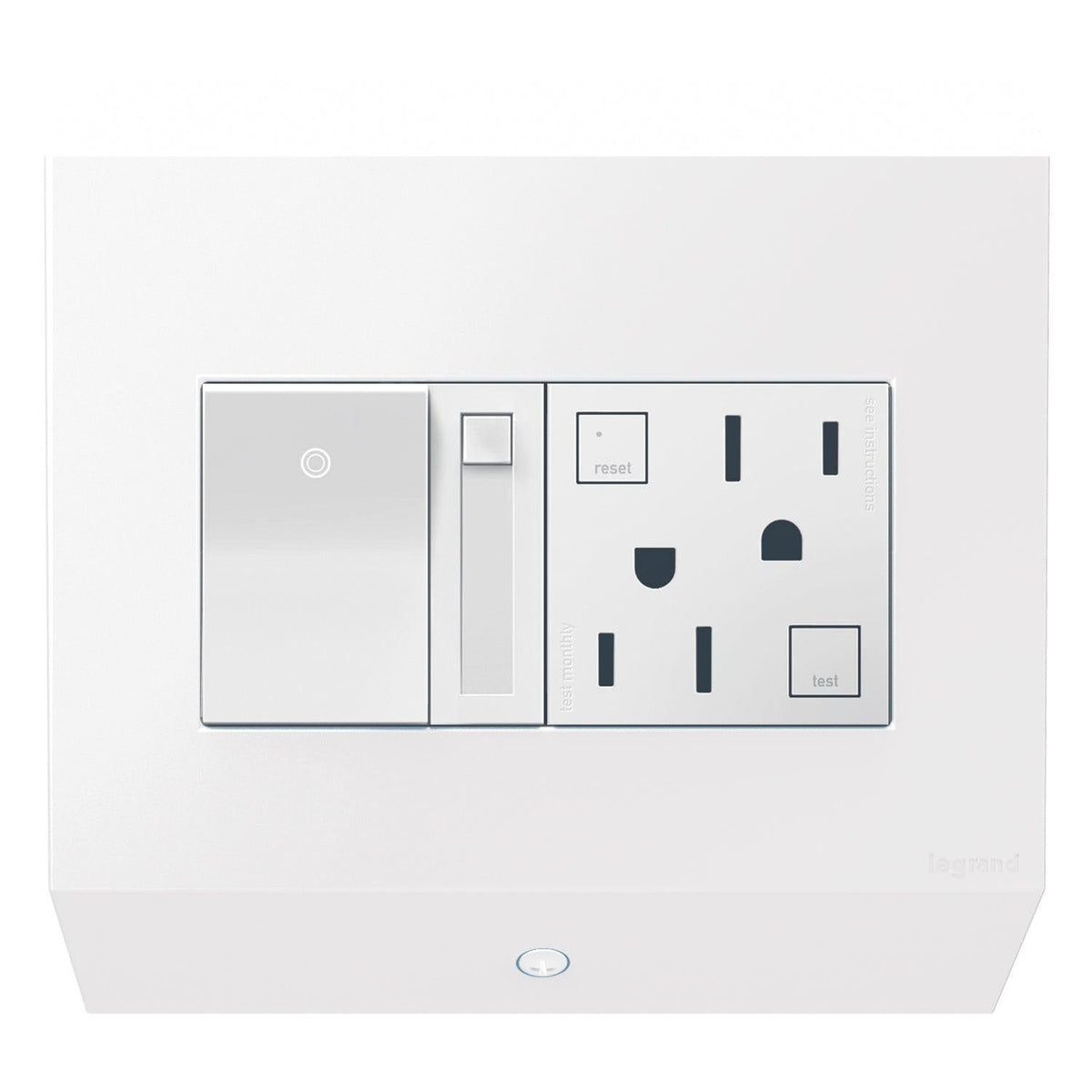 Legrand - adorne® Control Box with Paddle™ Dimmer and 15A GFCI Outlet - APCB6W2 | Montreal Lighting & Hardware