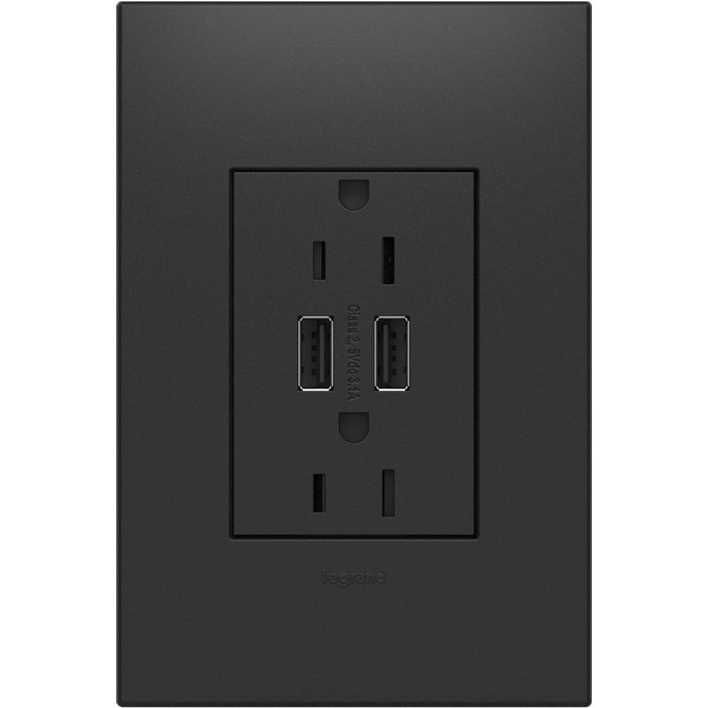 Legrand - adorne® Dual-USB Outlet with Wall Plate - ARTRUSB153G4WP | Montreal Lighting & Hardware