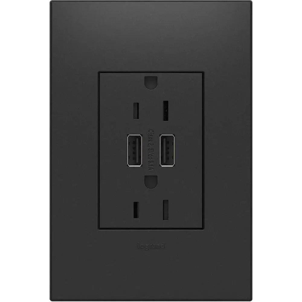 Legrand - adorne® Dual-USB Outlet with Wall Plate - ARTRUSB153G4WP | Montreal Lighting & Hardware