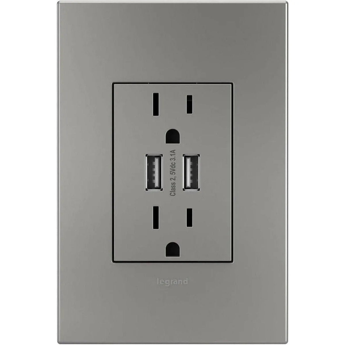 Legrand - adorne® Dual-USB Outlet with Wall Plate - ARTRUSB153M4WP | Montreal Lighting & Hardware
