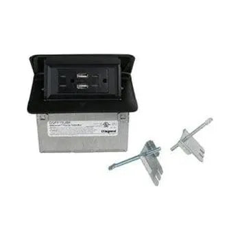 Legrand - Field Wired DeQuorum Single Flip Up Unit With USB - DQFF15UBK | Montreal Lighting & Hardware
