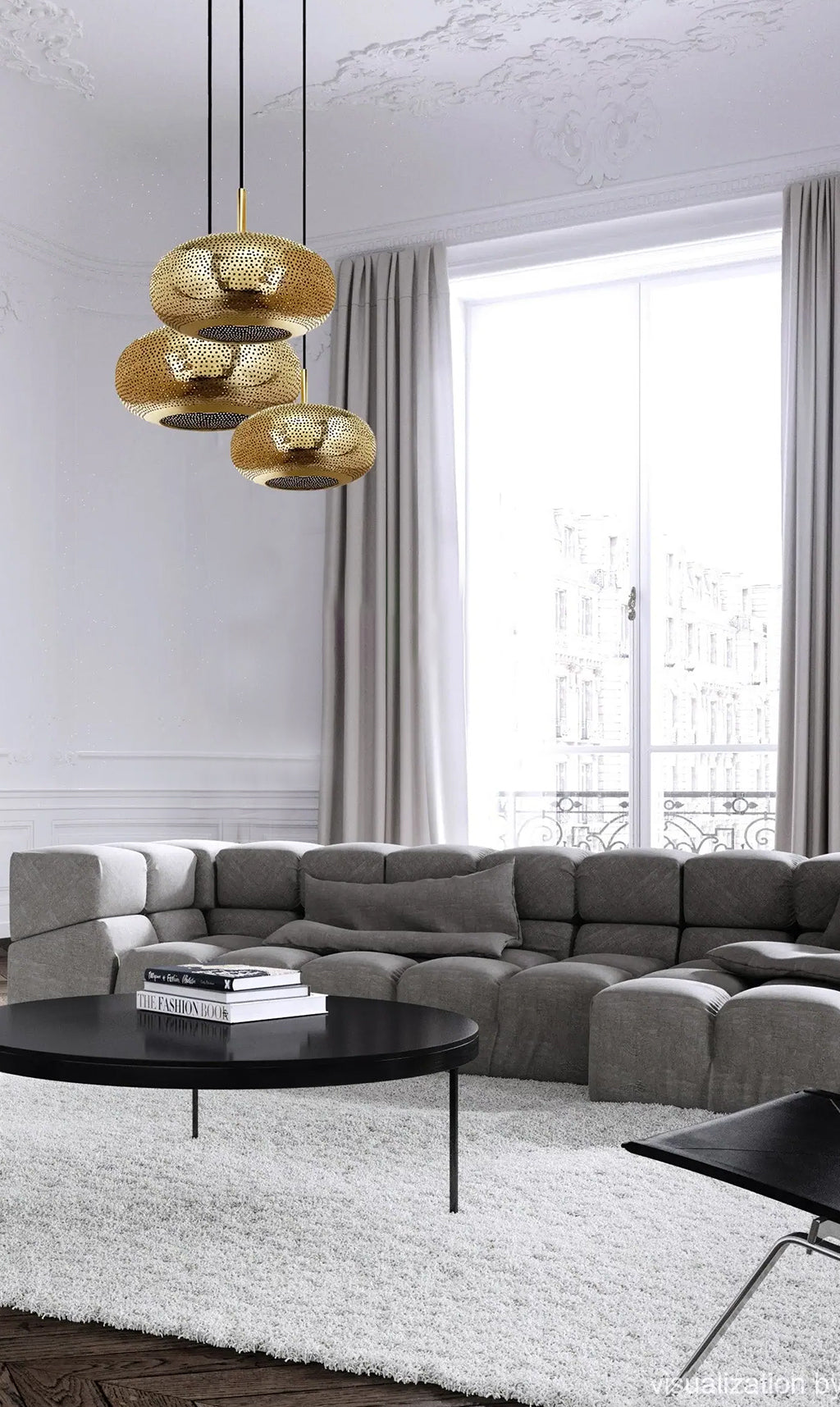 Dounia Home - DH-LIL3LIG-SM-PC - Lila 3 Light Chandelier - Polished Copper