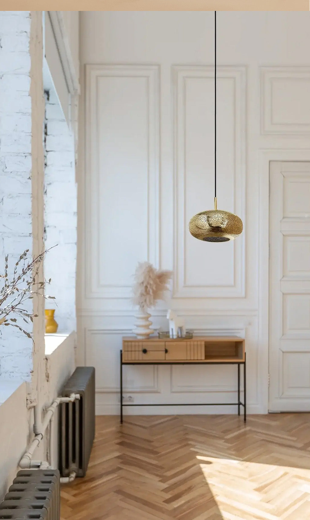 Dounia Home - DH-LILSAUPEN-SM-BRS - Lila Saucer Pendant Light - Polished Brass