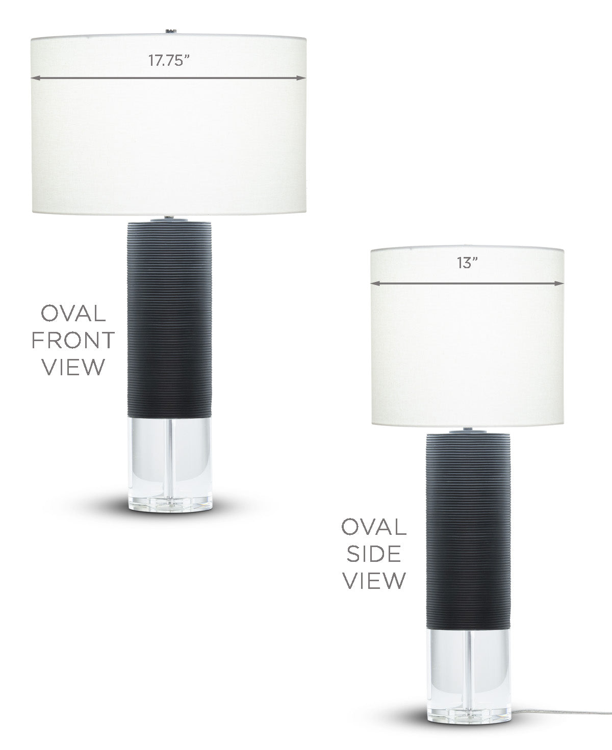 Atlantic Table Lamp - Black - Off-White Linen Oval (FLO-4521-OVAL-OWL)