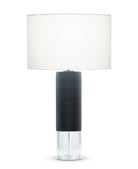 Atlantic Table Lamp - Black - Off-White Linen (FLO-4521-OWL)