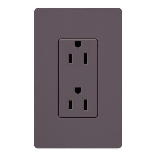 Lutron - Claro & Satin Colors 15A Receptacle - SCR-15-PL | Montreal Lighting & Hardware