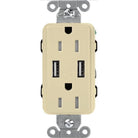 Lutron - Claro & Satin Colors 15A USB Tamper Resistance Receptacle - CAR-15-UBTR-IV | Montreal Lighting & Hardware