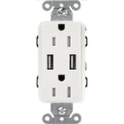 Lutron - Claro & Satin Colors 15A USB Tamper Resistance Receptacle - CAR-15-UBTR-WH | Montreal Lighting & Hardware