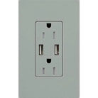 Lutron - Claro & Satin Colors 15A USB Tamper Resistance Receptacle - SCR-15-UBTR-BG | Montreal Lighting & Hardware
