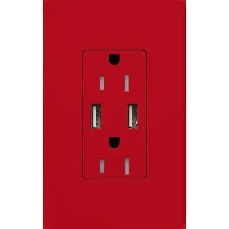 Lutron - Claro & Satin Colors 15A USB Tamper Resistance Receptacle - SCR-15-UBTR-HT | Montreal Lighting & Hardware