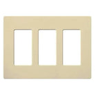 Lutron CW-3-IV Claro & Satin Colors Wallplate in Gloss Ivory