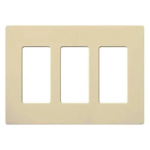 Lutron CW-3-IV Claro & Satin Colors Wallplate in Gloss Ivory
