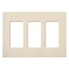 Lutron CW-3-LA Claro & Satin Colors Wallplate in Gloss Light Almond