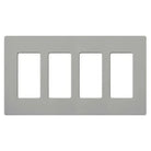 Lutron - Claro & Satin Colors 4-Gang Wallplate - CW-4-GR | Montreal Lighting & Hardware