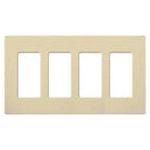 Lutron CW-4-IV Claro & Satin Colors Wallplate in Gloss Ivory