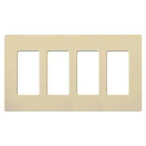 Lutron CW-4-IV Claro & Satin Colors Wallplate in Gloss Ivory