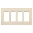 Lutron CW-4-LA Claro & Satin Colors Wallplate in Gloss Light Almond