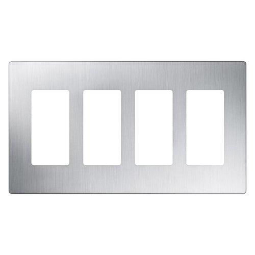 Lutron - Claro & Satin Colors 4-Gang Wallplate - CW-4-SS | Montreal Lighting & Hardware