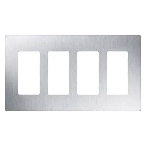 Lutron CW-4-SS Claro & Satin Colors Wallplate in Gloss Stainless Steel