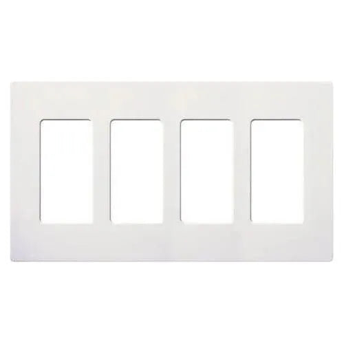 Lutron - Claro & Satin Colors 4-Gang Wallplate - CW-4-WH | Montreal Lighting & Hardware