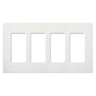 Lutron SC-4-SW Claro & Satin Colors Wallplate in Satin Snow