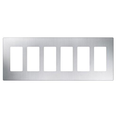 Lutron - Claro & Satin Colors 6-Gang Wallplate - CW-6-SS | Montreal Lighting & Hardware