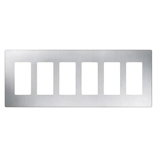 Lutron - Claro & Satin Colors 6-Gang Wallplate - CW-6-SS | Montreal Lighting & Hardware