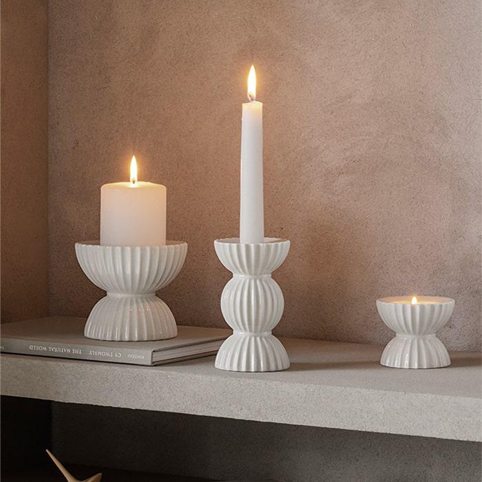 Lyngby Porcelæn 201465 Tura Candle Holder in White