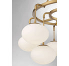 Meridian Lighting M10098NB Meridian Nine Light Chandelier in Natural Brass
