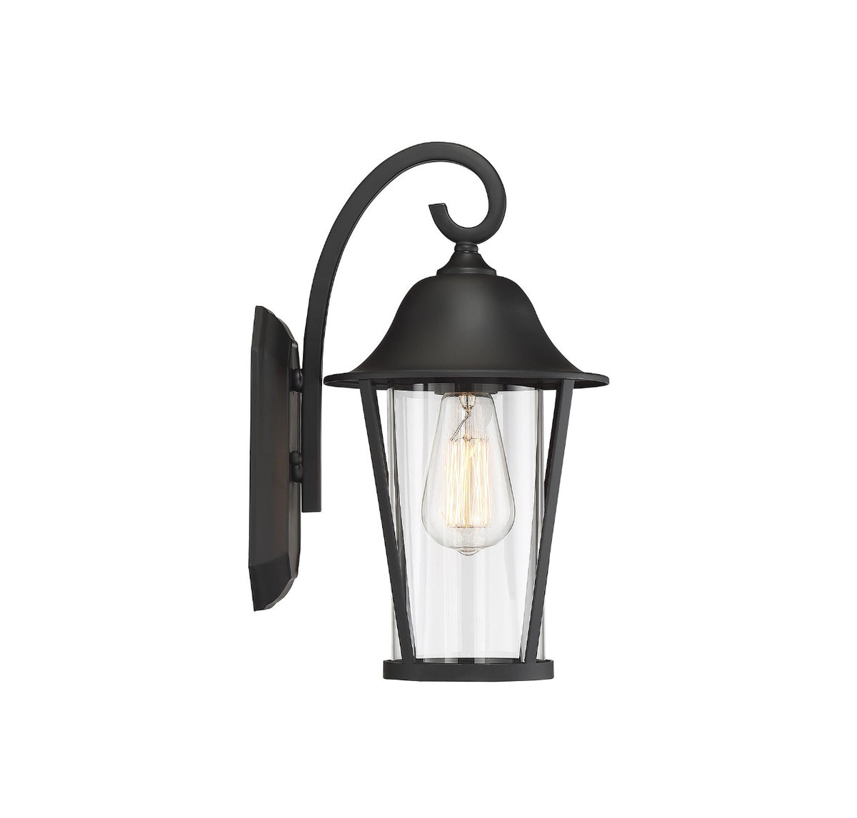 Meridian Lighting M50023BK Meridian One Light Outdoor Wall Lantern in Matte Black