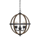 Éclairage Meridian M70041WB Lampe Meridian à cinq branches Suspendu en bois avec du noir