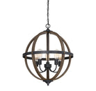Éclairage Meridian M70041WB Lampe Meridian à cinq branches Suspendu en bois avec du noir