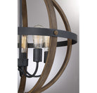 Éclairage Meridian M70041WB Lampe Meridian à cinq branches Suspendu en bois avec du noir