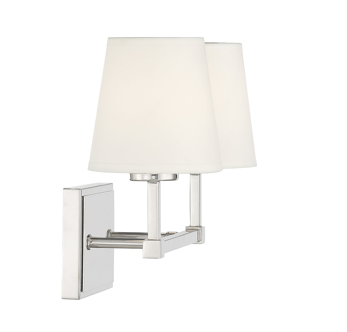 Applique murale Meridian Lighting M80052PN pour salle de bain, finition nickel poli