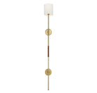 Éclairage Meridian M90063NB Lampe à brancher Meridian One Murale en laiton naturel avec accents en cuir