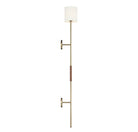 Éclairage Meridian M90063NB Lampe à brancher Meridian One Murale en laiton naturel avec accents en cuir