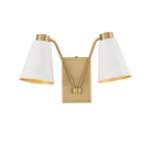 Meridian Lighting M90076WHNB Meridian Two Light Wall Sconce in White with Natural Brass