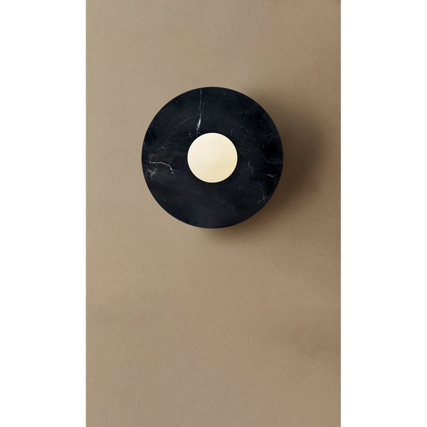 Maria Disc Wall Sconce - Black Marble