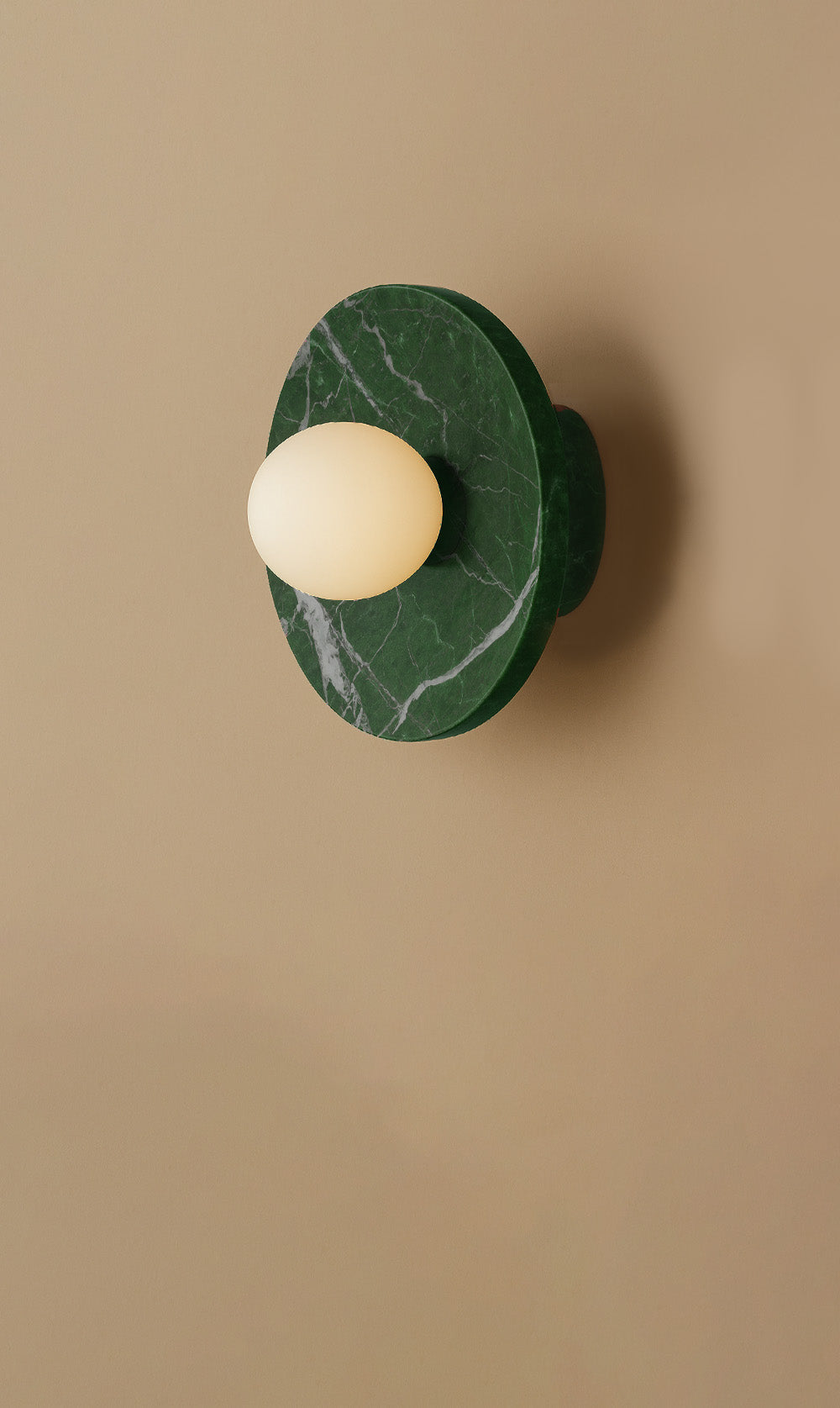 Dounia Home - DH-MARDISWAL-MD-GRN - Maria Disc Wall Sconce  - Green Marble - Green Marble