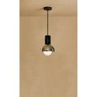 Dounia Home - DH-MARMARDOM-SM-NIK - Maria Marble Dome Pendant Light - Brushed Nickel Silver