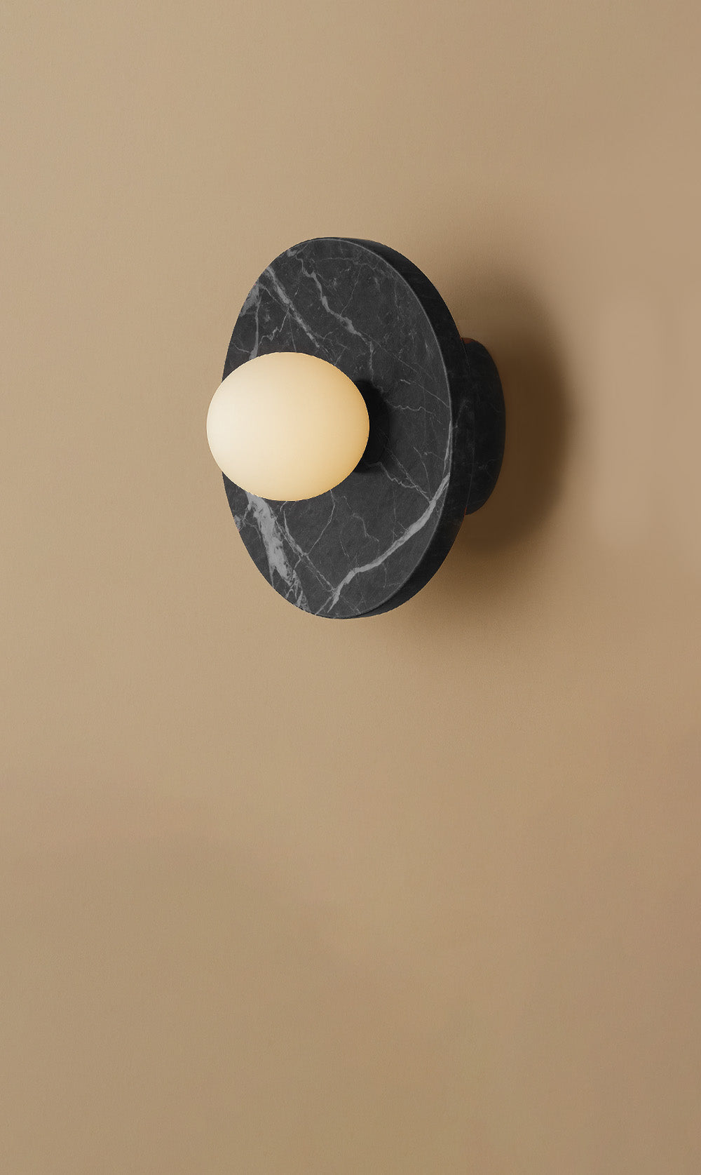 Dounia Home - DH-MARDISWAL-MD-BLK - Maria Disc Wall Sconce - Black Marble - Black Marble