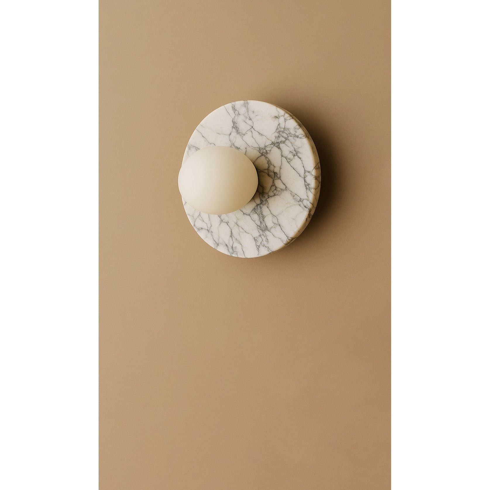 Dounia Home - DH-MARDISWAL-MD-WHT - Maria Disc Wall Sconce  - White Marble - White Marble