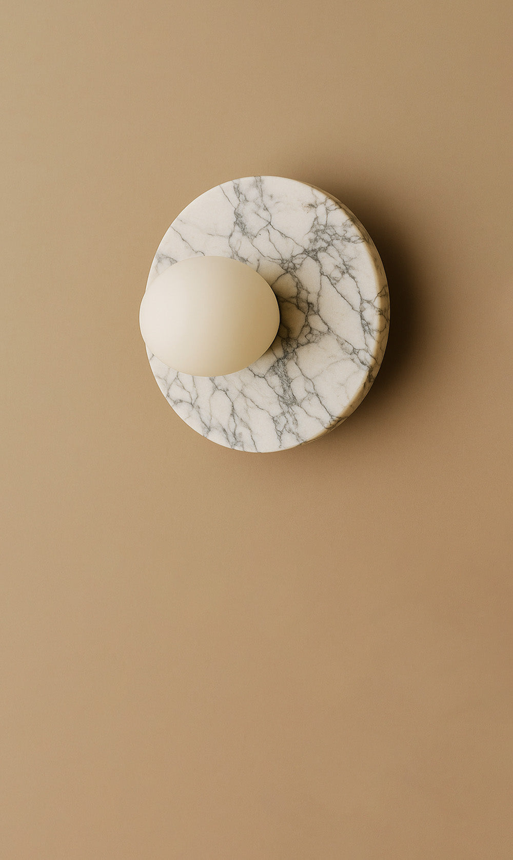 Dounia Home - DH-MARDISWAL-MD-WHT - Maria Disc Wall Sconce  - White Marble - White Marble