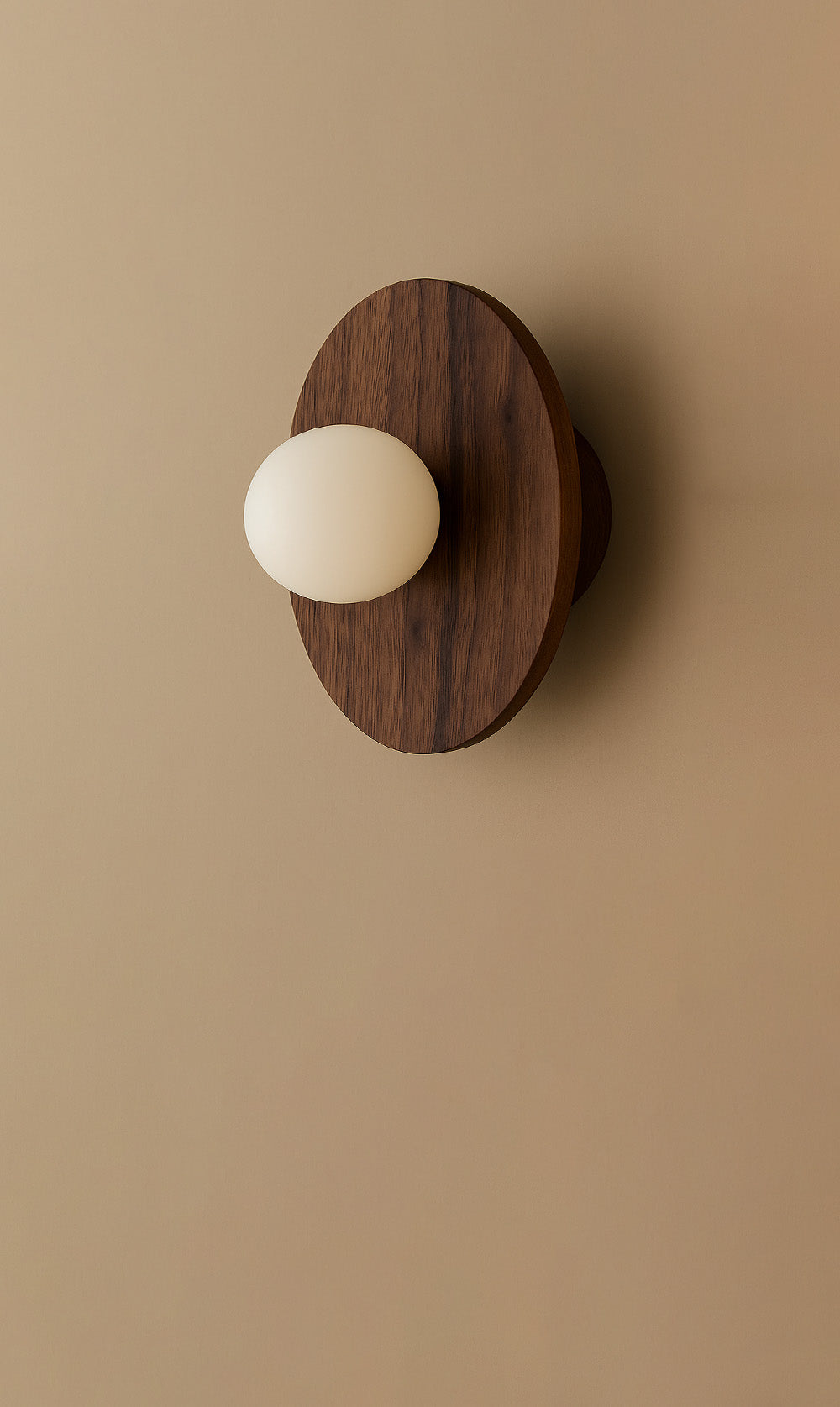 Dounia Home - DH-MARDISWAL-MD-WOD - Maria Disc Wall Sconce  - Walnut - Walnut